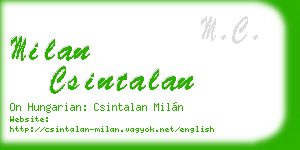 milan csintalan business card